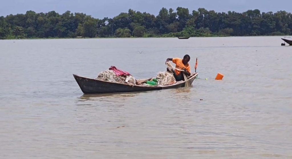 Fishermen are casting nets in the river with the burden of debt on their heads, but they are not seeing the desired Hilsa.