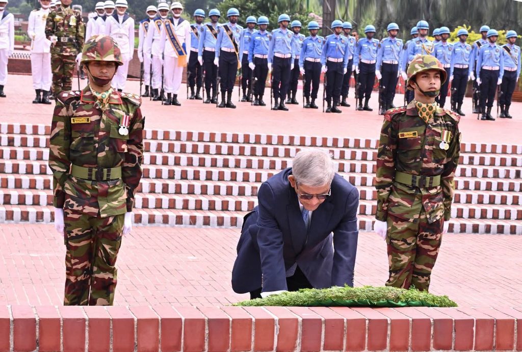 His Excellency the 23rd President Mirza Fakhrul Islam Alamgir laid a wreath at the National Memorial