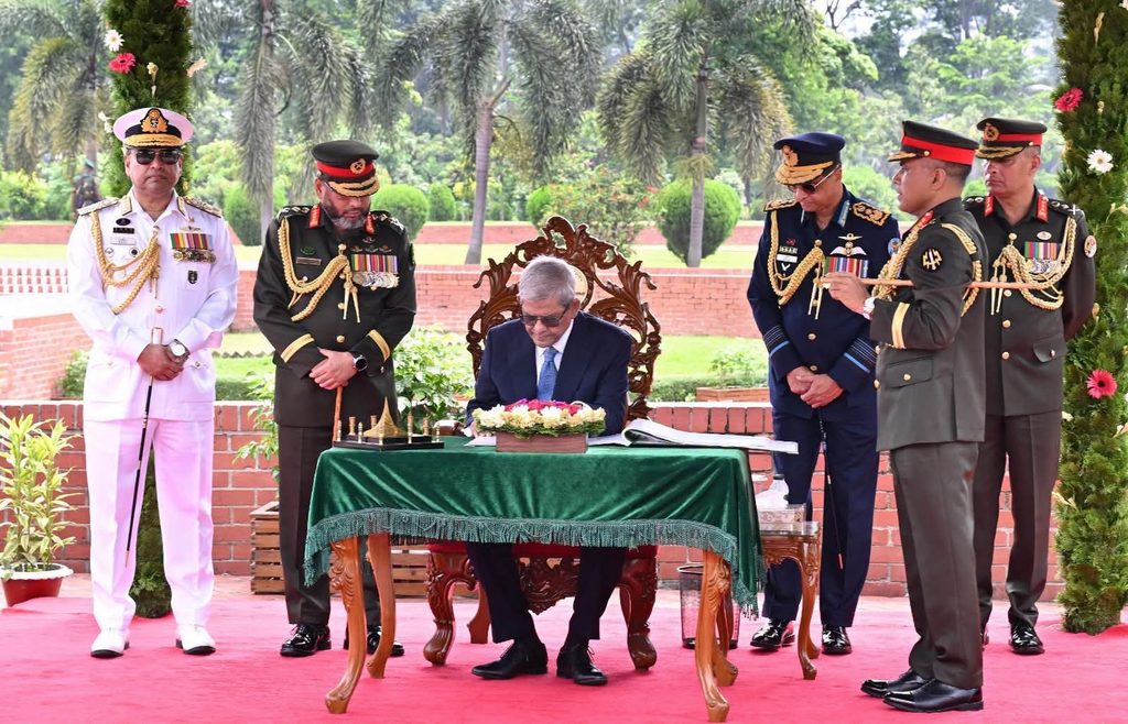 His Excellency the 23rd President Mirza Fakhrul Islam Alamgir laid a wreath at the National Memorial